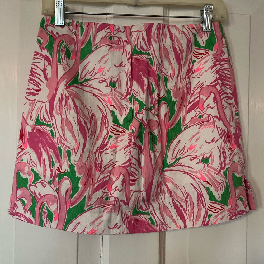 Lilly Pulitzer marigold flamingo mini skirt